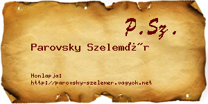 Parovsky Szelemér névjegykártya